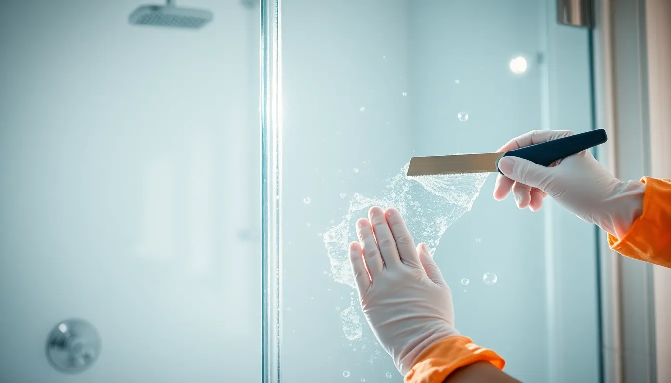 how to remove stubborn hard water stains from glass shower doors