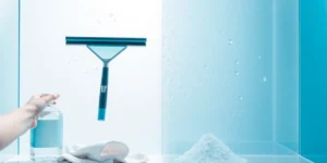 Cleaning hacks for shower glass water spots.png AI generated image using Flux AI